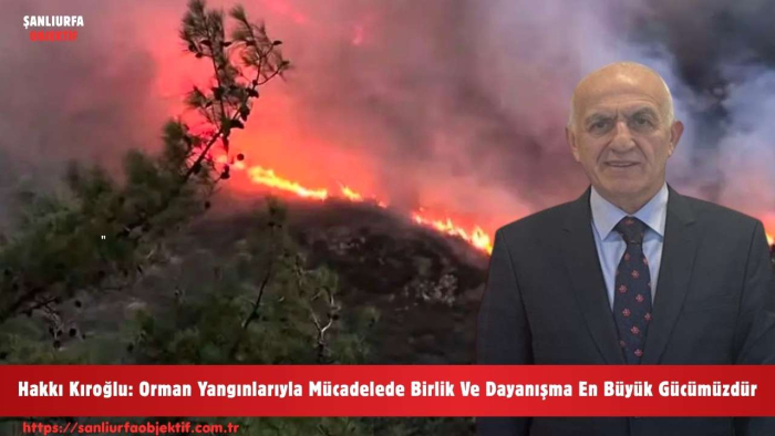 Hakkı Kıroğlu: Orman Yangınlarıyla Mücadelede Birlik Ve Dayanışma En Büyük Gücümüzdür