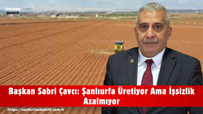 Başkan Sabri Çavcı: Şanlıurfa Üretiyor Ama İşsizlik Azalmıyor