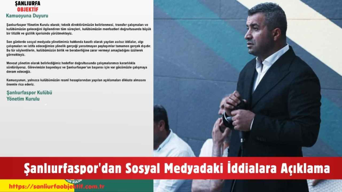 Şanlıurfaspor'dan Sosyal Medyadaki İddialara Açıklama